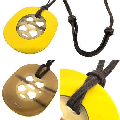 Hermes Lift Necklace Buffalo Horn Lacquer Yellow