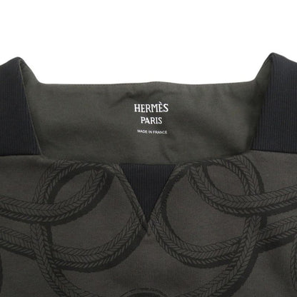 Hermes Palfuroire Mix 36 Cotton Dark Gray Black Sleeveless Dress