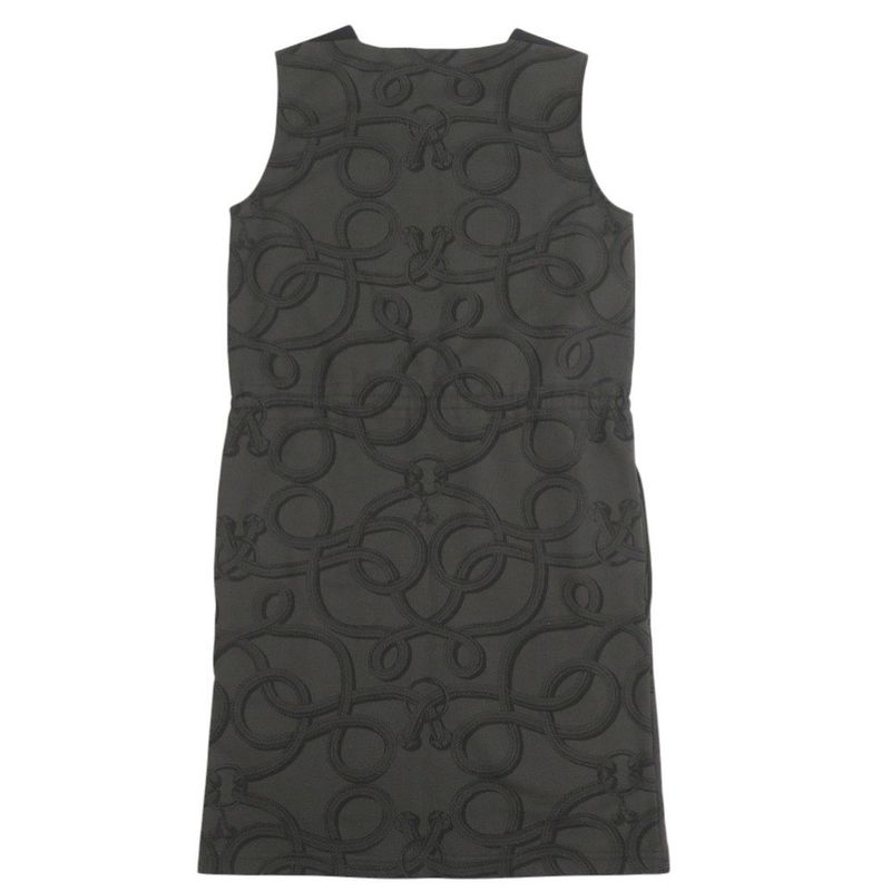 Hermes Palfuroire Mix 36 Cotton Dark Gray Black Sleeveless Dress