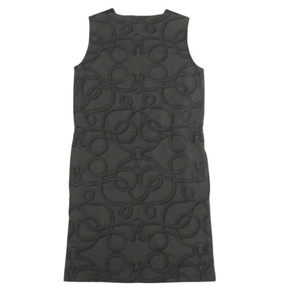 Hermes Palfuroire Mix 36 Cotton Dark Gray Black Sleeveless Dress