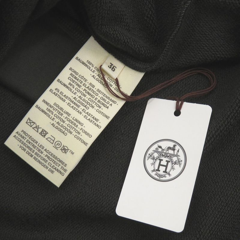 Hermes Palfuroire Mix 36 Cotton Dark Gray Black Sleeveless Dress
