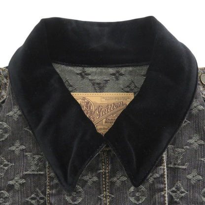 Louis Vuitton Monogram Denim Cotton Black Jacket & Skirt Set