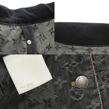 Louis Vuitton Monogram Denim Cotton Black Jacket & Skirt Set
