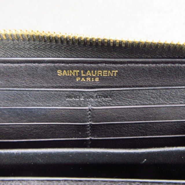 Saint Laurent Paris Cassandra Wallet Round Zip Logo Black