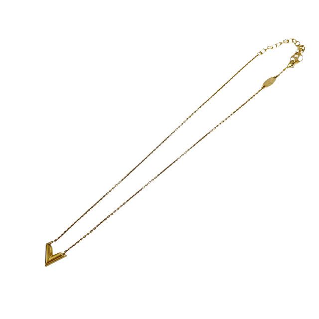 Louis Vuitton Necklace Essential Logo Pendant Gold