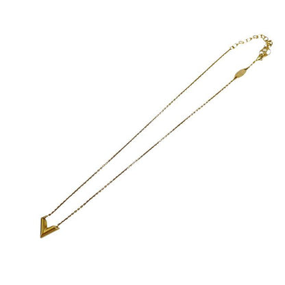 Louis Vuitton Necklace Essential Logo Pendant Gold