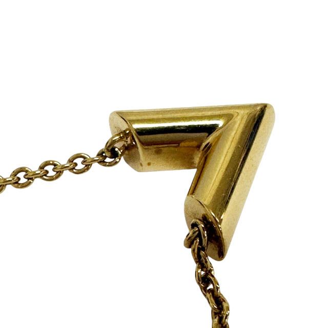 Louis Vuitton Necklace Essential Logo Pendant Gold
