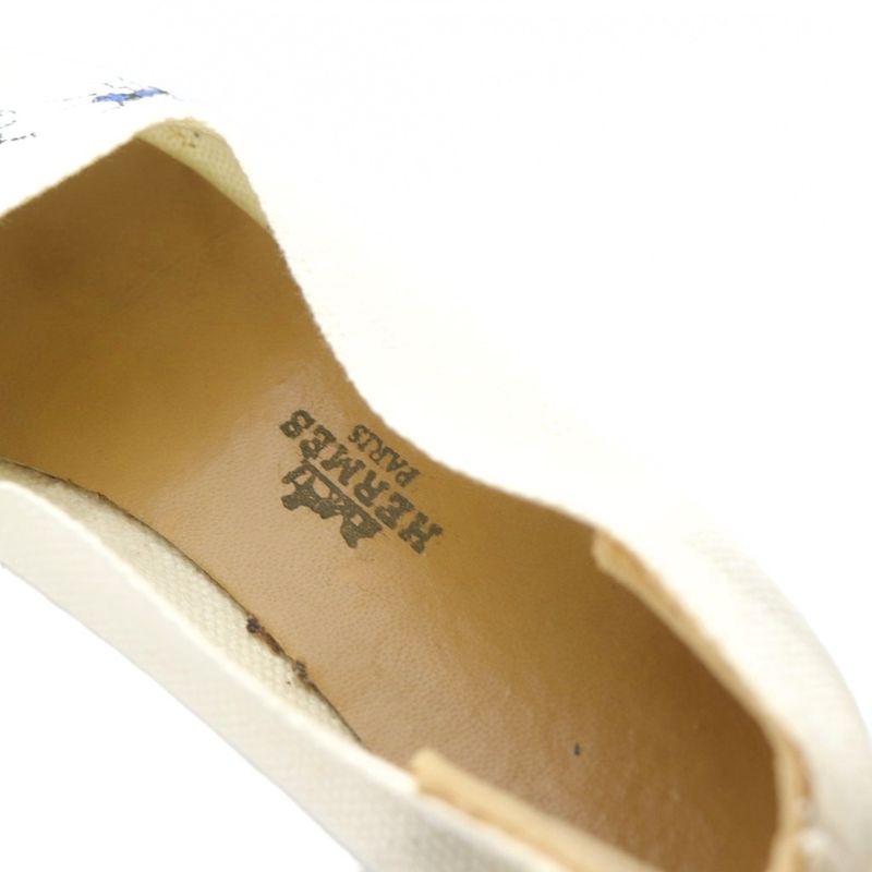 Hermes Flat Shoes Espadrilles White 35