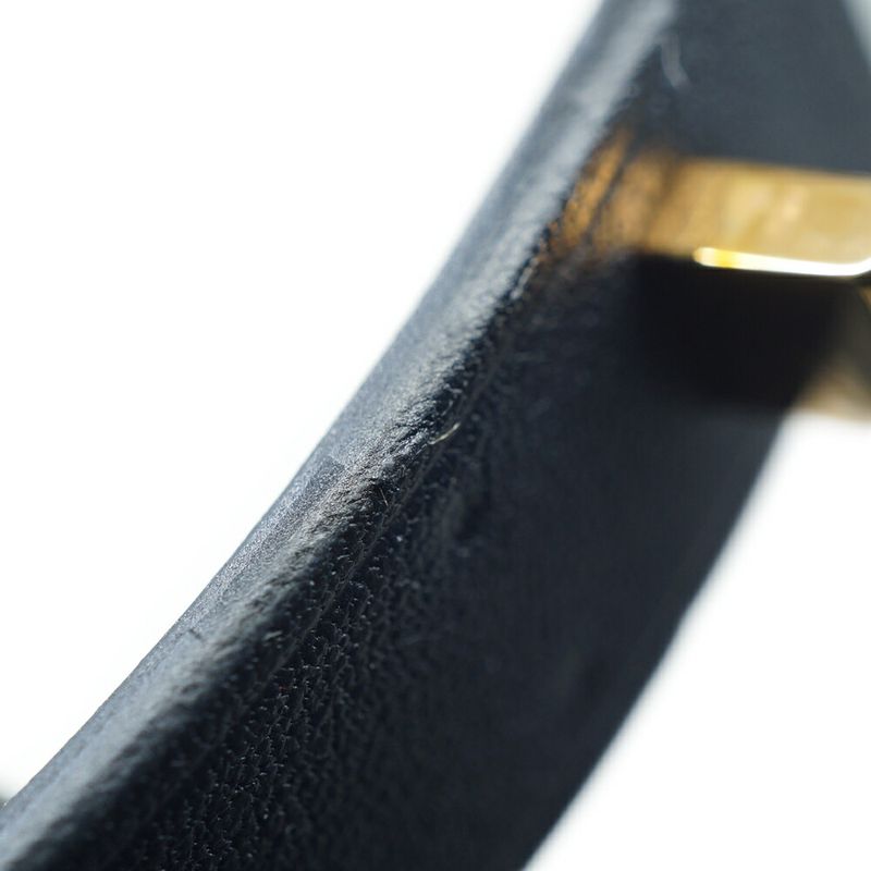 Hermes Asdoucle Bracelet Leather Black Gold T2