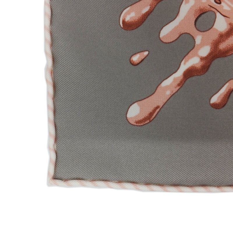 Hermes Carre 45 Gavroche Gray Pink Peinture Fraiche Freshly Painted Scarf