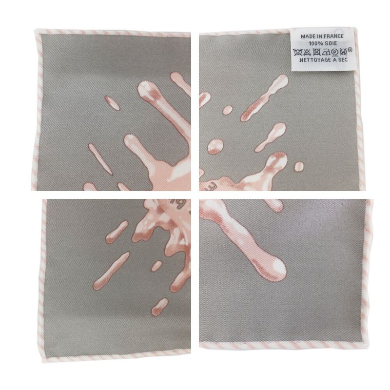 Hermes Carre 45 Gavroche Gray Pink Peinture Fraiche Freshly Painted Scarf