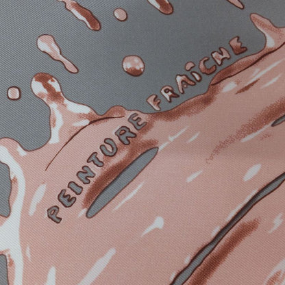 Hermes Carre 45 Gavroche Gray Pink Peinture Fraiche Freshly Painted Scarf