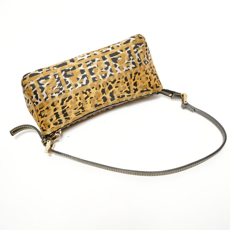 Fendi Shoulder Bag Zucca Leopard Print Pouch