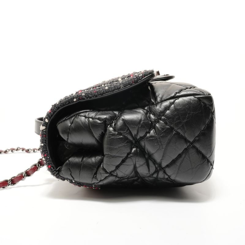 Chanel Shoulder Bag Quilted Tweed 2-Way