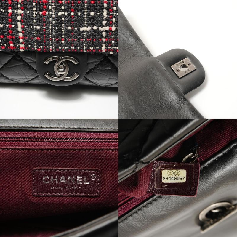 Chanel Shoulder Bag Quilted Tweed 2-Way
