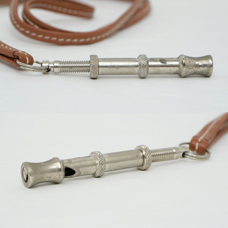Hermes Chiffre Whistle Necklace Gold Silver