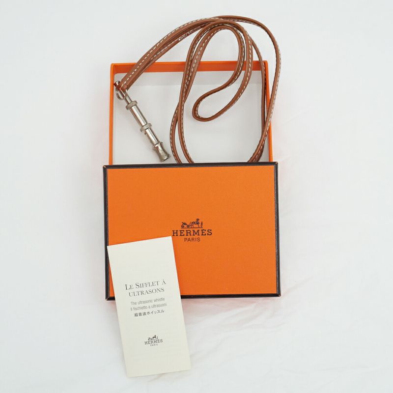 Hermes Chiffre Whistle Necklace Gold Silver