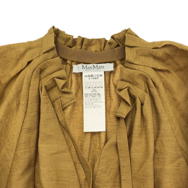 Max Mara Maxmara Linen Silk Long Dress Yellow 34