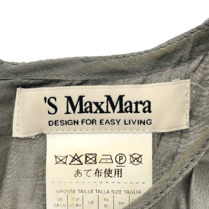 Max Mara S Wally Silk Blend Organdi Dress Gray 34