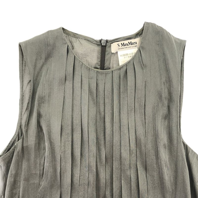 Max Mara S Wally Silk Blend Organdi Dress Gray 34
