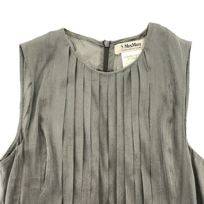 Max Mara S Wally Silk Blend Organdi Dress Gray 34