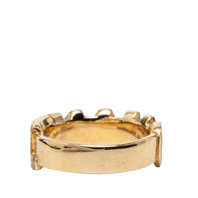 Chanel Logo Ring Gold Plated Enamel