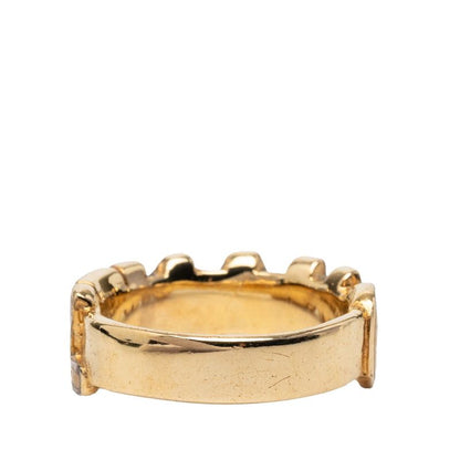 Chanel Logo Ring Gold Plated Enamel