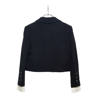 Chanel Coco Button Set Suit Jacket Skirt Black Silk