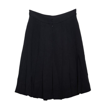 Chanel Coco Button Set Suit Jacket Skirt Black Silk
