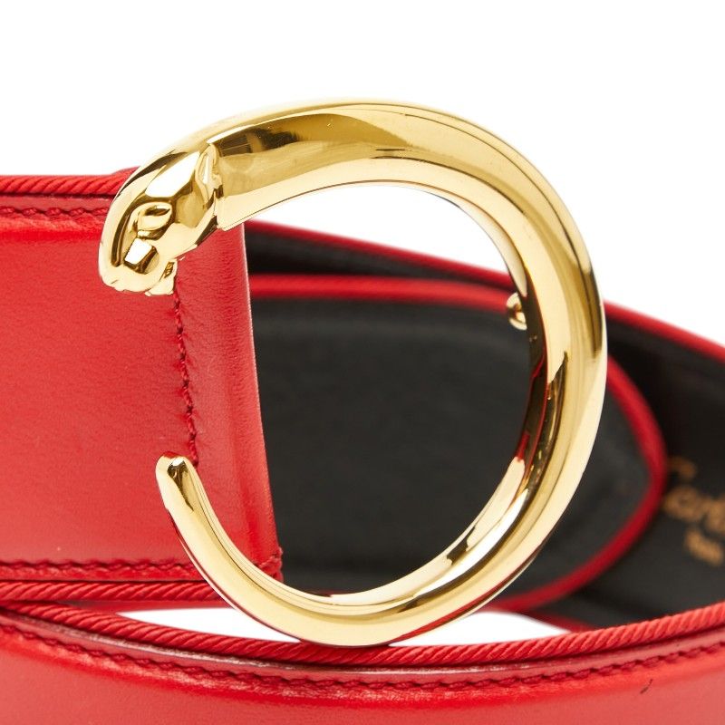 Cartier Panthère s Red Gold Leather Belt