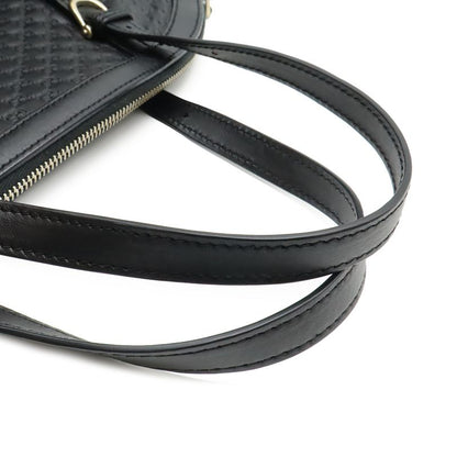 Gucci Micro Guccissima Tote 2-Way Shoulder Bag Crossbody Leather Black Gold