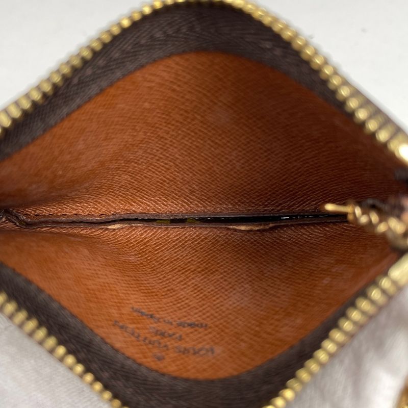 Louis Vuitton Pochette Cles Key Ring Coin Purse Monogram Brown