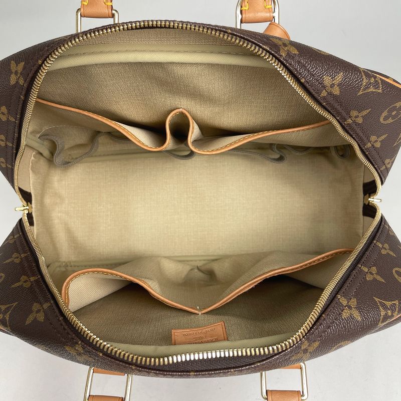 Louis Vuitton Deauville Bowling Vanity Handbag Monogram Brown