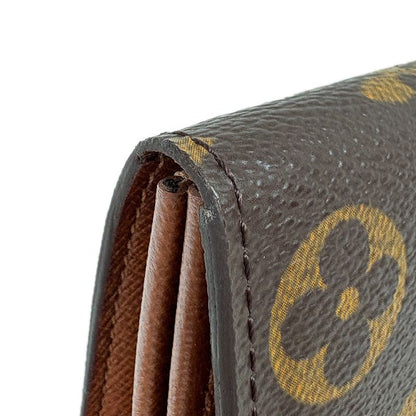 Louis Vuitton Pochette Porte Monet Cles Bifold Wallet Monogram Brown