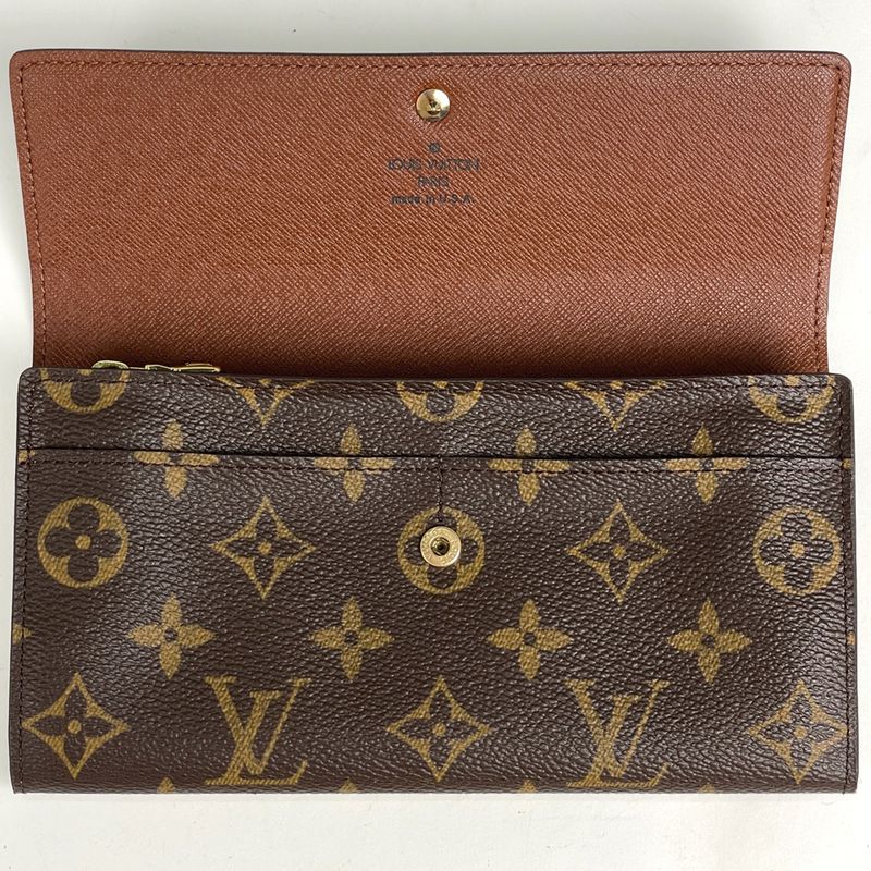 Louis Vuitton Pochette Porte Monet Cles Bifold Wallet Monogram Brown