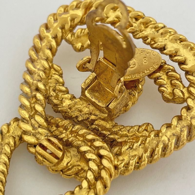 Chanel CC Logo Earrings Gold Plated