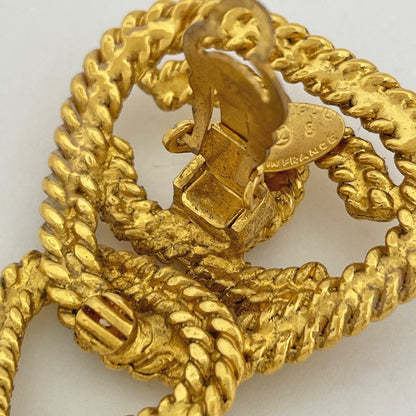 Chanel CC Logo Earrings Gold Plated