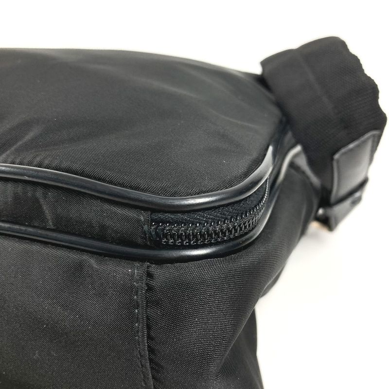 Prada Business Bag Triangle Logo Leather Nylon Black