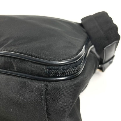 Prada Business Bag Triangle Logo Leather Nylon Black