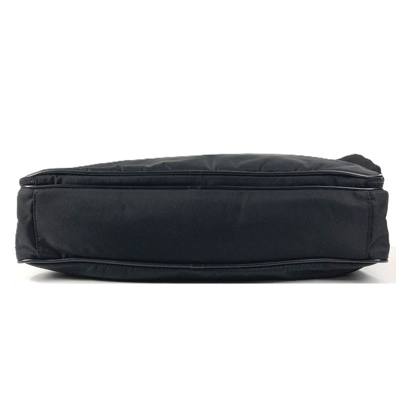 Prada Business Bag Triangle Logo Leather Nylon Black