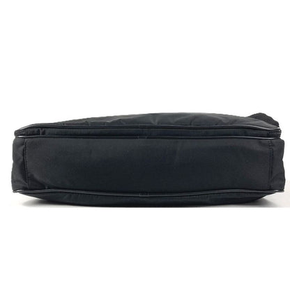 Prada Business Bag Triangle Logo Leather Nylon Black