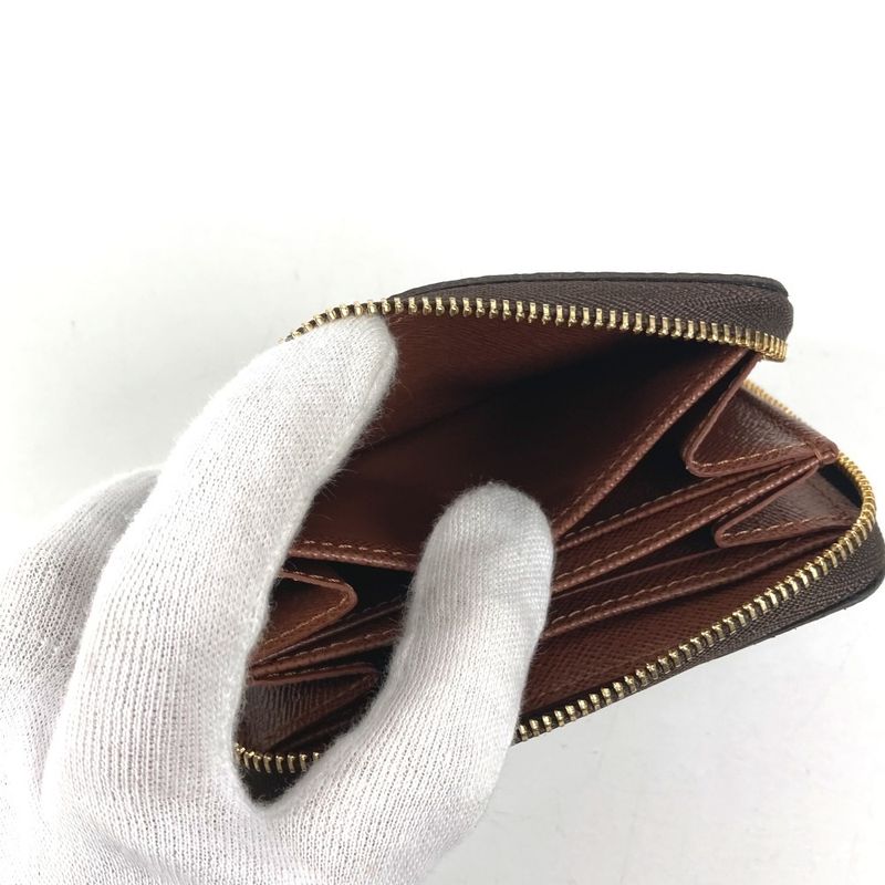 Louis Vuitton Coin Case Zippy Purse Wallet Monogram Canvas Brown