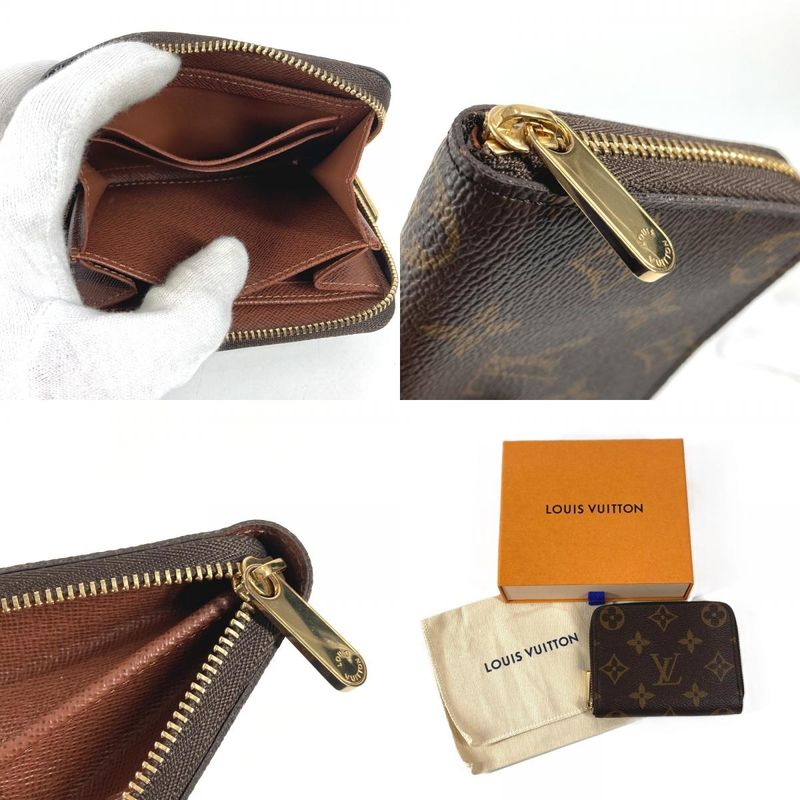 Louis Vuitton Coin Case Zippy Purse Wallet Monogram Canvas Brown