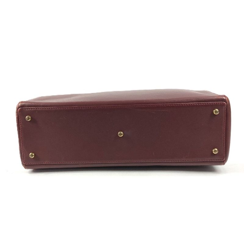 Cartier Shoulder Bag Must Have Line Logo Leather Wine Red