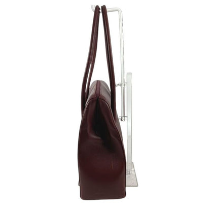 Cartier Shoulder Bag Must Have Line Logo Leather Wine Red