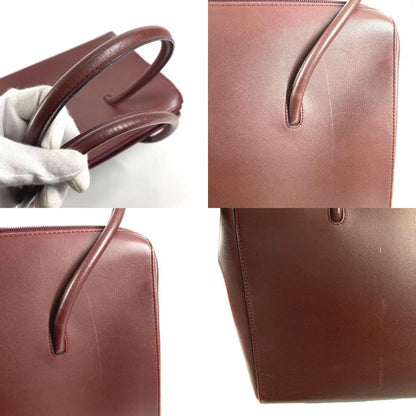Cartier Shoulder Bag Must Have Line Logo Leather Wine Red