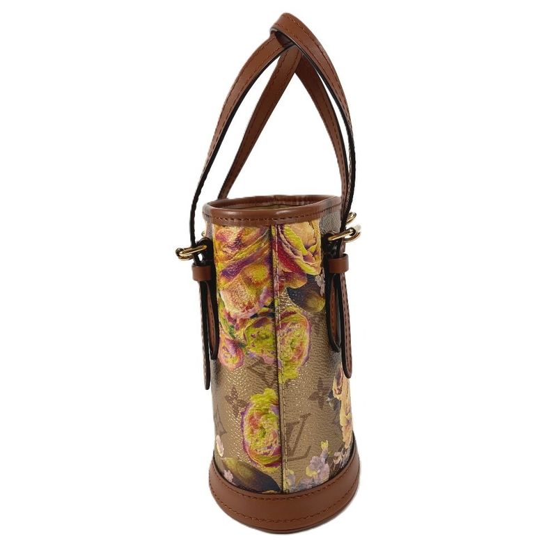Louis Vuitton Shoulder Bag Nano Bucket Leather Gold