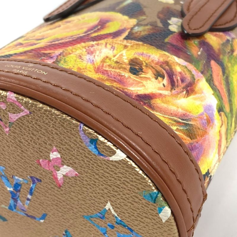 Louis Vuitton Shoulder Bag Nano Bucket Leather Gold