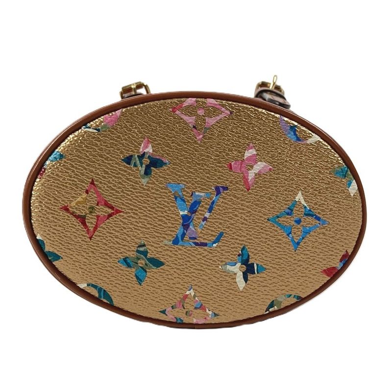 Louis Vuitton Shoulder Bag Nano Bucket Leather Gold