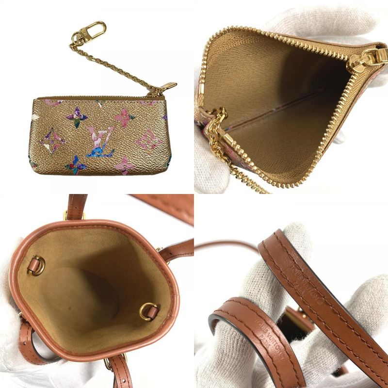 Louis Vuitton Shoulder Bag Nano Bucket Leather Gold